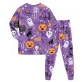 thumbnail image 7 of Enyan Halloween Girls Pajamas Long Sleeve Crewneck Cute Pumpkim/Ghost Print Shirt Set 2 Piece Sleepwear Loungewear Kids Pajamas Girls(5-6 Years), 7 of 7