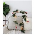 thumbnail image 1 of 6.56 Ft 20 LED Navider de luces navideñas con cono de pino de bayas rojas, para decoración navideña de interior y exterior - Red Fruit Christmas Pine Needles brillar Electrónica, 1 of 6