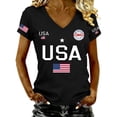 thumbnail image 2 of Women's 250 Anniversary Usa Shirt V-Neck 250 Years T-Shirt 1776-2026 Patriotic Shirts,4Th Of July Shirt for Women American Flag T-Shirt Stars and Stripes Graphic Tee Red White and Blue Summer Tops, 2 of 5