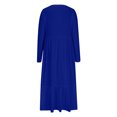 thumbnail image 3 of cfhntfmh Robes Fluides pour Femmes Automne Décontracté Col Rond Robe Midi Ample Manches Longues Plissée avec Poches, 3 of 5