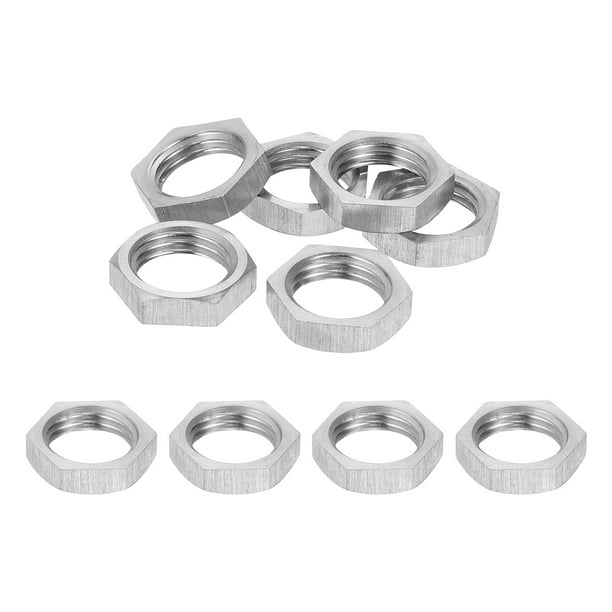 Tuercas Hexagonales Uxcell M12x1.25x4mm, 10Pcs de Acero Inoxidable 304 con Rosca Fina, Tuercas de Bloqueo delgadas para Fabricación de Maquinaria, Uso Industrial, Ancho de 15mm