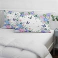 thumbnail image 3 of Spring Flowers Pillow Covers, Linen Long Throw Pillow Case, Watercolor Floral Butterflies Botanical Holiday Pillow Protector Decorative Cushion Cover for Living Room/Bedroom 16" x 24", 3 of 8