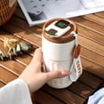 thumbnail image 3 of 450ml Coffee Cup Leak-proof Intelligent Temperature Display Stainless Steel Summer Car Traveling Portable Thermal Mug with Lid Daily Use, 3 of 7