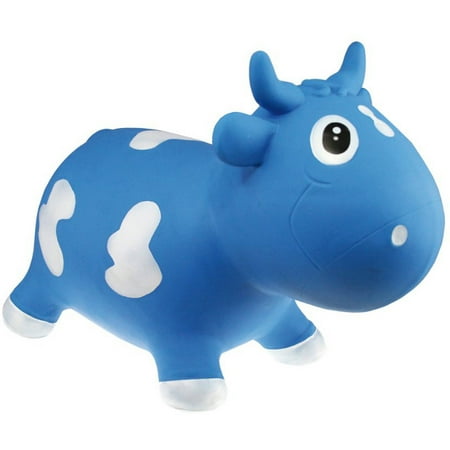Kidzz Farm Jumping Animals Bouncy Animal Hopper Bella Milk Cow, Blue