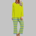 thumbnail image 1 of Blouses pour Femmes, Mode Féminine Imprimé Non Positionné Col Rond Manches Longues Ensemble Pantalon Long, 1 of 5