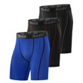 thumbnail image 1 of Runhit Pantalones cortos de compresión para hombre (paquete de 3) pantalones cortos de compresión de spandex para yoga, ropa interior, entrenamiento, atletismo, correr, pantalones cortos deportivos, c, 1 of 5