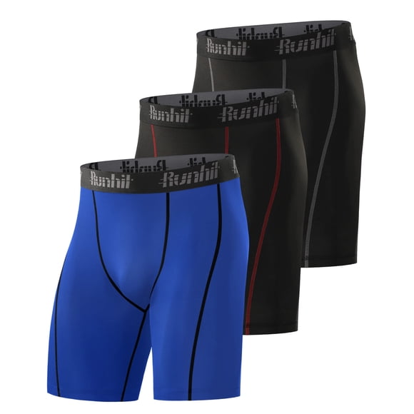 Runhit Pantalones cortos de compresión para hombre (paquete de 3) pantalones cortos de compresión de spandex para yoga, ropa interior, entrenamiento, atletismo, correr, pantalones cortos deportivos, c