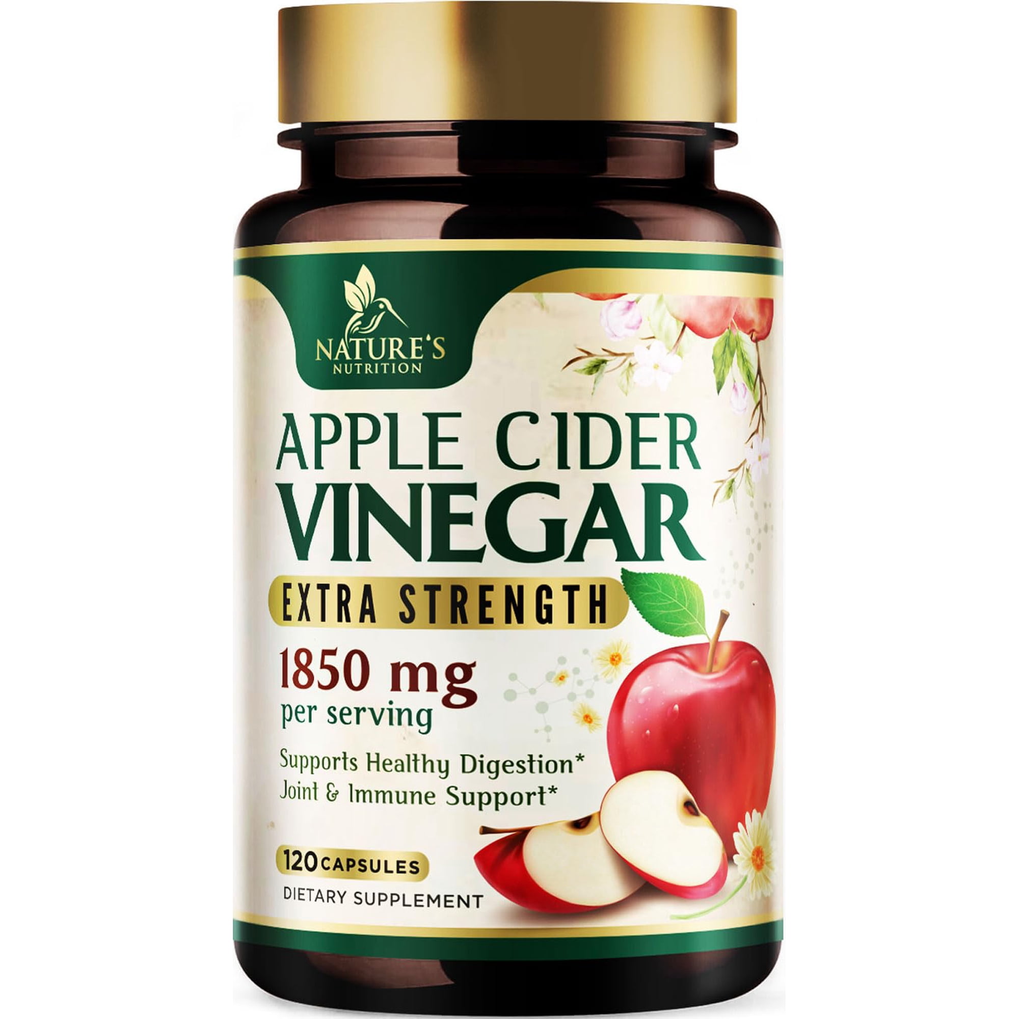Apple Cider Vinegar Capsules 1877mg - Extra Strength Detox & Cleanse with Vitamin D & Zinc - Premium ACV, Joint Natural Digestion & Immune Support - Vegetarian Gluten Free Supplement - 120 Capsules