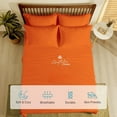 thumbnail image 4 of Couture Charm Hotel Luxury 500-TC Giza Cotton California King Size 4-Pcs Sheet Set Fits Upto 24-26" Deep Pocket (Solid, Orange), 4 of 4