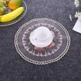 thumbnail image 2 of Table Mat Milk Fiber Fabric Delicate Embroidery Romantic Vintage Round Dining Table Runner for Party, 2 of 7