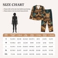 thumbnail image 4 of Fuzoiu Surreal Meditating Cat Print Women's Long-Sleeved Pajama,Lounge Button Down Nightwear,Womens Notch Collar Pajama Set-XX-Large, 4 of 7