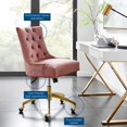 thumbnail image 4 of Computer Work Desk Tufted Chair, Velvet, Gold Pink, Modern Contemporary Urban Design, Home Business Office Furniture, 4 of 9