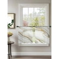 thumbnail image 2 of Sheer Curtains 54 inches Long, Abstract Art Vintage White Gold Marble Texture Light Filtering Sheer Window Curtains Rod Pocket Voile Drapes for Bedroom Living Room, 52"W x 54"L 2 Panels, 2 of 7