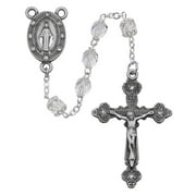 McVan R121DF 7 mm Glass Cross Rosary Set - Clear