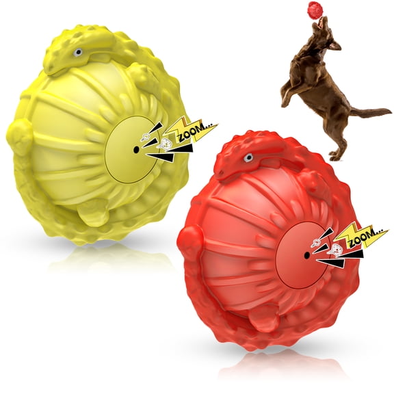 Squeaky Dog Ball Toy,Rubber Interactive Dog Ball of Dog Toys ,Pet Interactive Playing Balls,2-Pack Chew Toy Dog Ball for Outdoor / Indoor Sports,Milk Flavor