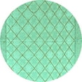 thumbnail image 1 of Ahgly Company Indoor Round Abstract Turquoise Blue Modern Area Rugs, 8' Round, 1 of 4