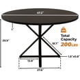 thumbnail image 2 of Bingirl Table à Manger Ronde de 47 Pouces pour 4: Style Ferme avec Base en Métal Robuste, Convient aux Salons et aux Salles à Manger (Table Noire Seulement), 2 of 7