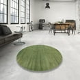 thumbnail image 4 of Ahgly Company Machine Washable Indoor Round Abstract Green Onion Green Area Rugs, 6' Round, 4 of 7
