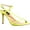 Yellow, variant on AQUA Womens Yellow Strappy Padded Ron Round Toe Stiletto Buckle Leather Slingback Sandal 6.5 M