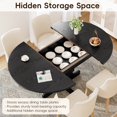 thumbnail image 5 of Blotout Extendable Round Dining Table, 43.3"-59" Expandable Oval Kitchen Table with Hidden Storage, Modern Wood Grain Pedestal Base, Dining Table for 4-8 People, 5 of 10