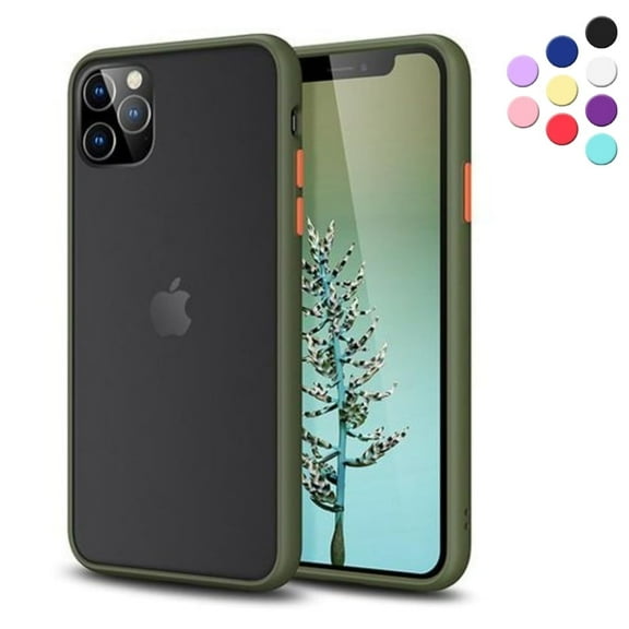 Entronix Shockproof Matte Case for iPhone 11 Pro with Soft TPU Bumper, Slim Case Olive Green