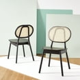 thumbnail image 2 of SAFAVIEH Couture Kristianna Natural Wood Solid Dining Side Chair, Black/Natural (Set of 2), 2 of 15