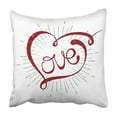 thumbnail image 1 of EREHome Badge Hand Drawn Red Lettering Love in Heart Calligraphy Label Sketch Twirl Written Pillowcase 16x16 inch, 1 of 1