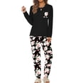 thumbnail image 3 of Fantaslook Women Pajama Sets 2 Piece Long Sleeve Pajama Sets With Long Printed Jogger Pants Sleepwear Loose Lounge Sets, 3 of 9