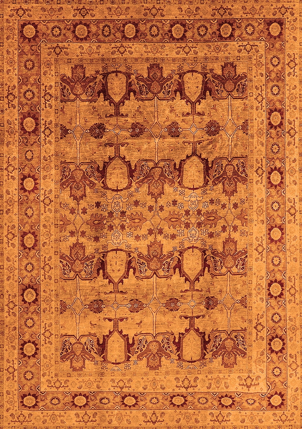 Ahgly Company Indoor Rectangle Oriental Orange Industrial Area Rugs, 2 ...