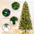 thumbnail image 4 of Topbuy 8FT Pre-Lit Christmas Tree Artificial Xmas Tree W/ 600 Replaceable Dual Color LED Lights, 4 of 10