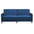 thumbnail image 3 of Velvet Upholstered Tufted Sleeper Sofa Bed, 78", Deep Blue Mid Century Modern Tufted Fabric Sofa Living Room Sofa, 3 of 7