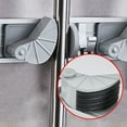 thumbnail image 3 of Gray Broom Holder Wall Mount Mop Organizer with 4 Clips And 5 Hooks, 3 of 5