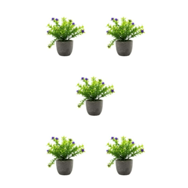 Langgg Green Long-lasting Durability Artificial Money Tree In Pot Eco-friendly Realistic Appearance purple babysbreath 5Set