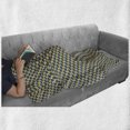 thumbnail image 6 of Folk Art Soft Flannel Fleece Throw Blanket, Simplistic Continuous Pattern with Abstract Fish, Cozy Plush for Indoor and Outdoor Use, 60" x 80", Petrol Blue Yellow, by Ambesonne, 6 of 6