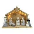 thumbnail image 1 of Estatua de la Natividad de Navidad, figura del nacimiento de Jesús con luz, obra de arte, adorno de escritorio para la estantería de la sala de estar, 1 of 9