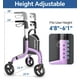 thumbnail image 4 of Andador Soundfuse de 3 ruedas para personas mayores, ligero y plegable, de aluminio, con altura ajustable, compatible con FSA y HSA, color morado, 4 of 5