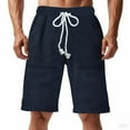 thumbnail image 2 of Sentmoon Mens Gym Shorts High Waist Loose 2025 Summer Golf Shorts Drawstring Solid Color Knitted Quick Dry Bathing Suit with Pockets Trendy for Sports Running Navy M, 2 of 8