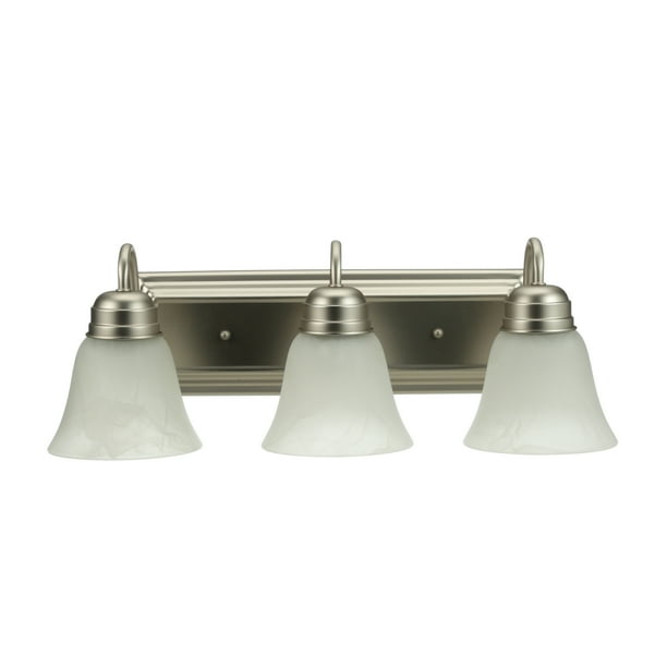 Mainstays 3Light Traditional Vanity Light, Satin Nickel