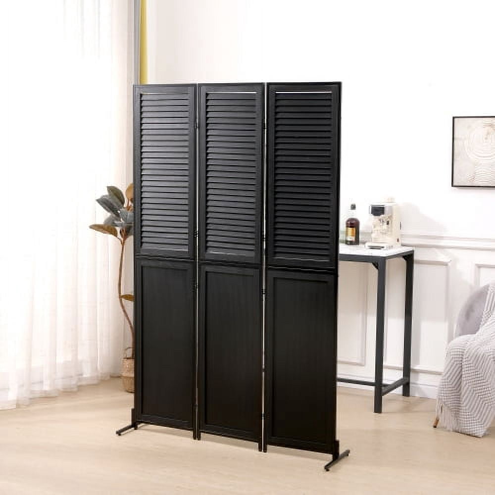 Juiluna 3 Panel Room Divider Privacy Screen Privacy Wall Divider Folding Wood Screen for Home Office Bedroom Restaurant 14.57" x 70.87" Each Panel