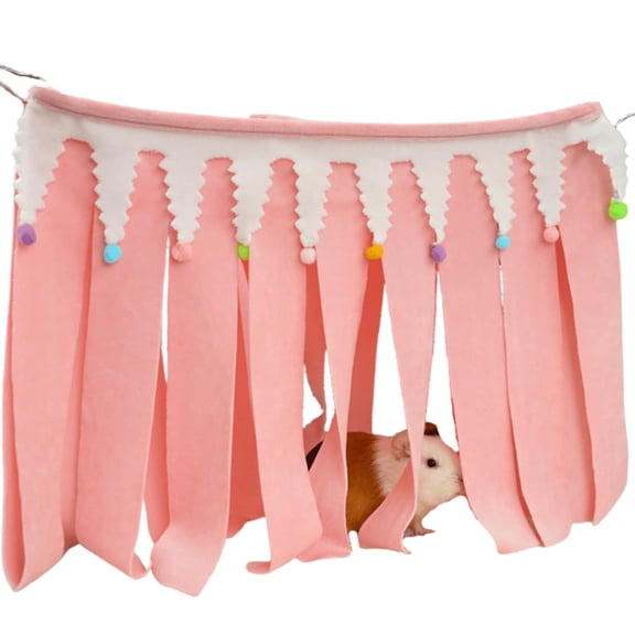 Guinea Pig Corner Hideout, Small Animal Hideout Hammock, Ferret Cage Accessories Cute Hammock, Soft Hanging Fleece Toy for Hamster, Bunny, Chinchilla, Hedgehog