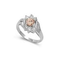 thumbnail image 1 of Cluster Flower Champagne Cubic Zirconia Ring Sterling Silver 925 Size 8, 1 of 2
