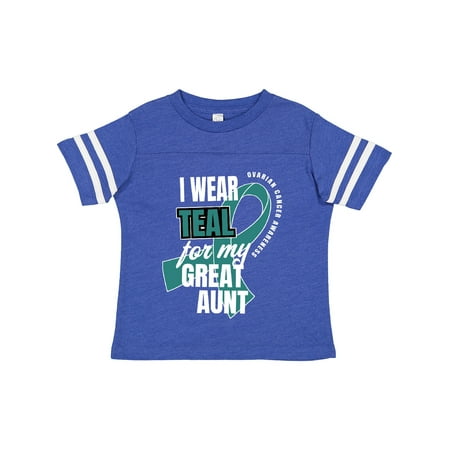 

Inktastic I Wear Teal for My Great Aunt Ovarian Cancer Awareness Gift Toddler Boy or Toddler Girl T-Shirt