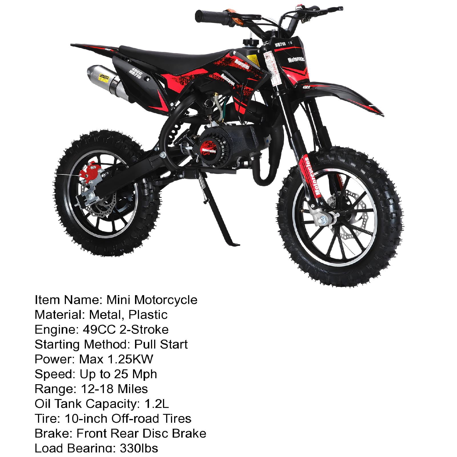 SUSUchens Kids Dirt Bike, 49cc 2-Stroke Off-Road Mini Motorcycle for Children, Gas Powered Motocross Bike with Off-Rode Tire, Front Rear Disc Brakes, Shock Absorption, Up to 25 Mph