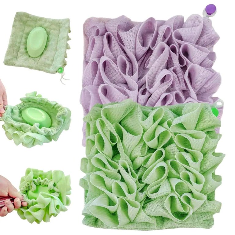 Essential Issue WIND LAND Soap Loofah Scrubber Soft Textured Body Buffer Durable Bath ...