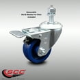 thumbnail image 2 of 3 Inch SS Solid Polyurethane ½ Inch Threaded Stem Caster with Total Lock Brake, 2 of 2
