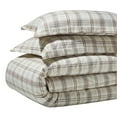 thumbnail image 3 of Superior Plaid Flannel Cotton Duvet Set, King/California King, Beige, 3 of 11