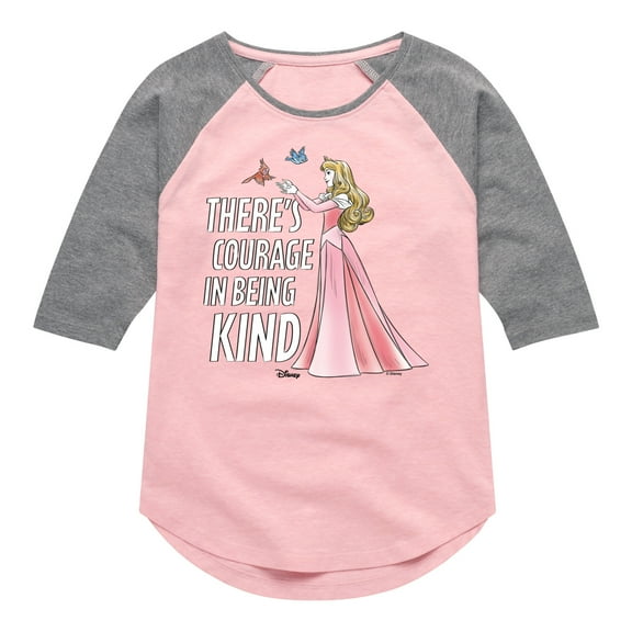 Disney Princess - There's Courage In Being Kind - Toddler & Youth Girls Raglan Graphic T-Shirt