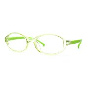 Kids Narrow Oval Plastic 100% Blue Light Flitering Computer Glasses Green