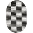 thumbnail image 1 of Unique Loom Williamsburg Alternating Stripes Rug 3' 3 x 5' 3 Oval Black/Beige, 1 of 1