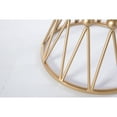 thumbnail image 6 of Round Gold Metal Accent Vanity Stool with White Fur Top Seat, Decorative Side Table, 6 of 7